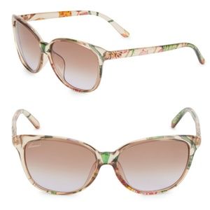 Gucci Women's Cat Eye Sunglasses Beige Floral